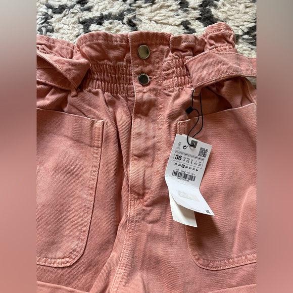 NWT ZARA BAGGY PAPERBAG SHORTS WITH BELT - Picture 10 of 13